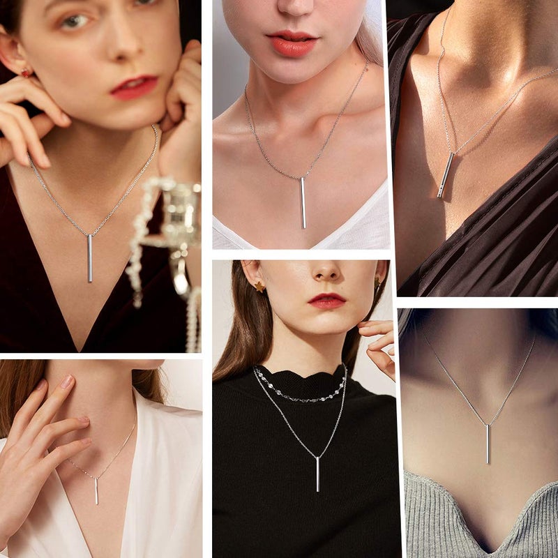 PROSILVER 925 Sterling Silver Necklace for Women | Dainty Delicate Adjustable Choker with Vertical Bar Pendant, Hypoallergenic Tarnish Resistant Everyday Jewelry Gift for Her - Image 4